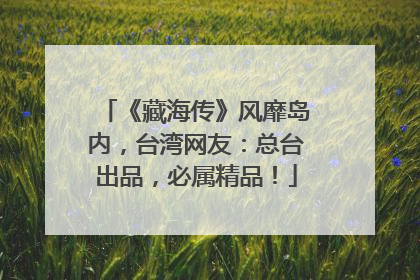 《藏海传》风靡岛内，台湾网友：总台出品，必属精品！