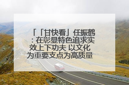 「甘快看」任振鹤：在彰显特色追求实效上下功夫 以文化为重要支点为高质量发展增添动能