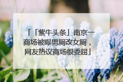 「紫牛头条」南京一商场被曝男厕改女厕，网友热议商场很委屈