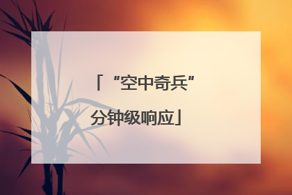 “空中奇兵”分钟级响应