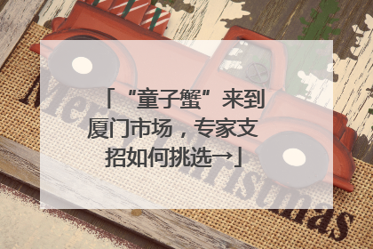 “童子蟹”来到厦门市场，专家支招如何挑选→