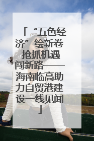“五色经济”绘新卷 抢抓机遇闯新路——海南临高助力自贸港建设一线见闻
