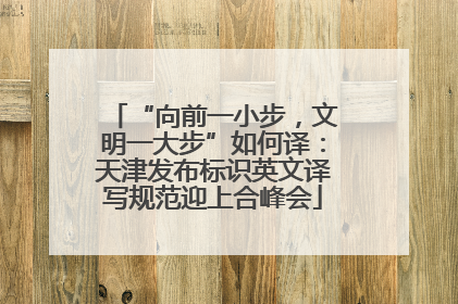 “向前一小步，文明一大步”如何译：天津发布标识英文译写规范迎上合峰会