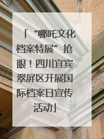 “哪吒文化档案特展”抢眼！四川宜宾翠屏区开展国际档案日宣传活动