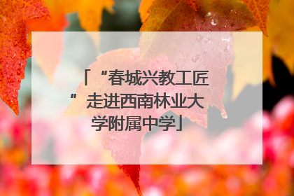 “春城兴教工匠”走进西南林业大学附属中学