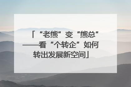 “老熊”变“熊总”——看“个转企”如何转出发展新空间