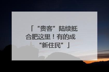 “贵客”陆续抵合肥这里！有的成“新住民”