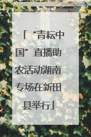 “青耘中国”直播助农活动湖南专场在新田县举行
