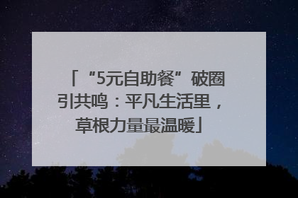 “5元自助餐”破圈引共鸣：平凡生活里，草根力量最温暖