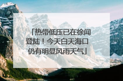 热带低压已在徐闻登陆！今天白天海口仍有明显风雨天气