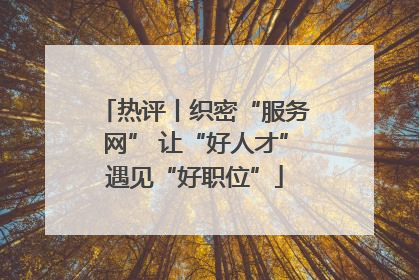 热评丨织密“服务网” 让“好人才”遇见“好职位”