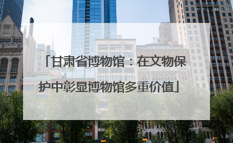 甘肃省博物馆：在文物保护中彰显博物馆多重价值