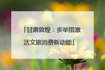 甘肃敦煌：多举措激活文旅消费新动能