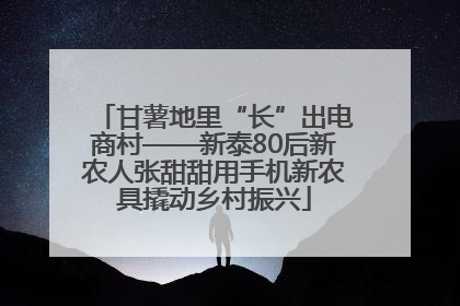 甘薯地里“长”出电商村——新泰80后新农人张甜甜用手机新农具撬动乡村振兴