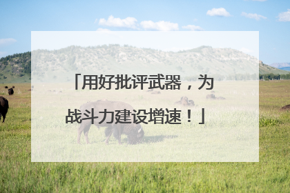 用好批评武器，为战斗力建设增速！