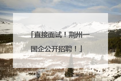 直接面试！荆州一国企公开招聘！