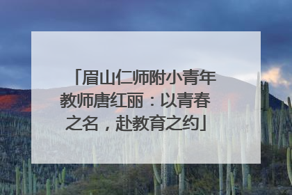 眉山仁师附小青年教师唐红丽：以青春之名，赴教育之约