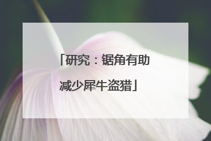 研究：锯角有助减少犀牛盗猎