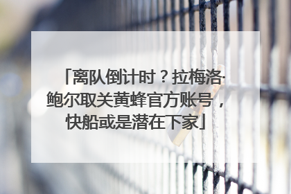离队倒计时？拉梅洛·鲍尔取关黄蜂官方账号，快船或是潜在下家