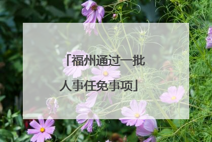 福州通过一批人事任免事项