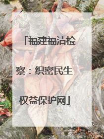 福建福清检察：织密民生权益保护网