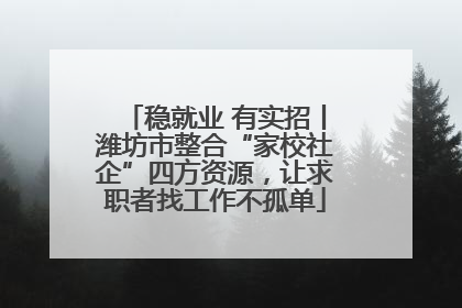 稳就业 有实招丨潍坊市整合“家校社企”四方资源，让求职者找工作不孤单
