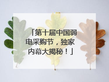 第十届中国弱电采购节，独家内幕大揭秘！