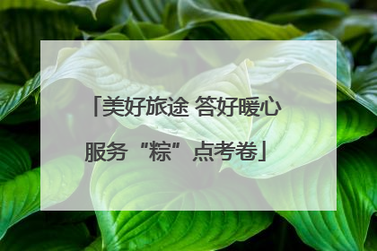 美好旅途 答好暖心服务“粽”点考卷