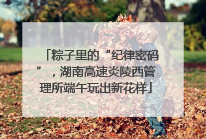 粽子里的“纪律密码”，湖南高速炎陵西管理所端午玩出新花样
