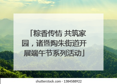 粽香传情 共筑家园，诸暨陶朱街道开展端午节系列活动