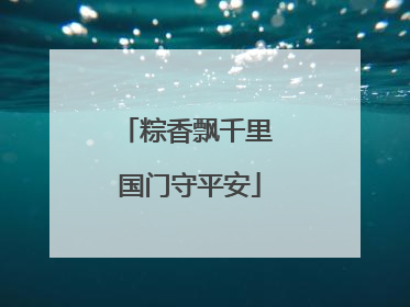 粽香飘千里 国门守平安
