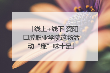 线上+线下 资阳口腔职业学院这场活动“廉”味十足