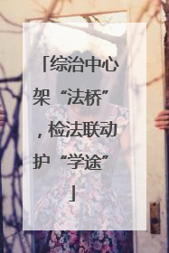 综治中心架“法桥”，检法联动护“学途”