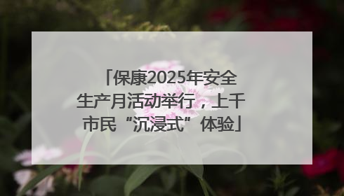 保康2025年安全生产月活动举行，上千市民“沉浸式”体验