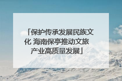 保护传承发展民族文化 海南保亭推动文旅产业高质量发展
