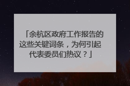 余杭区政府工作报告的这些关键词条，为何引起代表委员们热议？