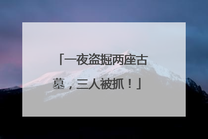 一夜盗掘两座古墓，三人被抓！