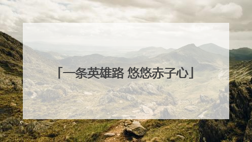 一条英雄路 悠悠赤子心