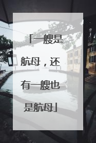 一艘是航母，还有一艘也是航母