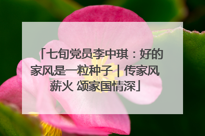七旬党员李中琪：好的家风是一粒种子｜传家风薪火 颂家国情深