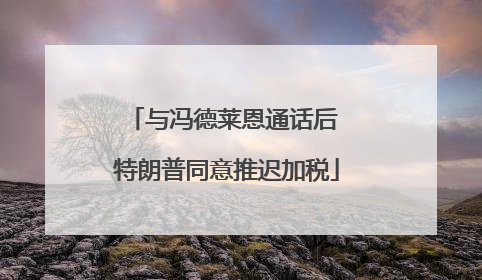 与冯德莱恩通话后 特朗普同意推迟加税