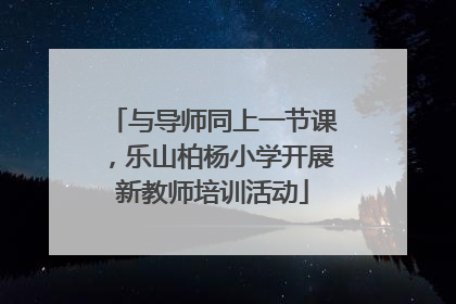 与导师同上一节课，乐山柏杨小学开展新教师培训活动