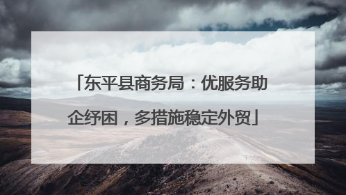 东平县商务局：优服务助企纾困，多措施稳定外贸