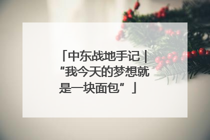 中东战地手记｜“我今天的梦想就是一块面包”