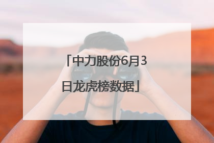 中力股份6月3日龙虎榜数据