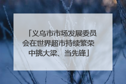 义乌市市场发展委员会在世界超市持续繁荣中挑大梁、当先锋