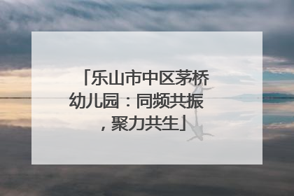 乐山市中区茅桥幼儿园：同频共振，聚力共生