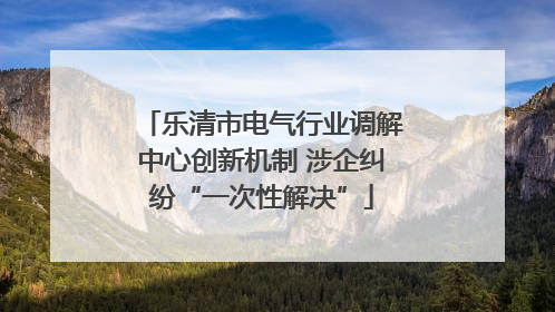 乐清市电气行业调解中心创新机制 涉企纠纷“一次性解决”