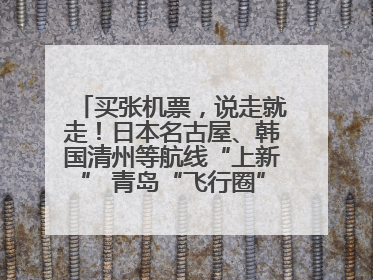 买张机票，说走就走！日本名古屋、韩国清州等航线“上新” 青岛“飞行圈”不断扩大