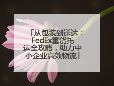 从包装到送达：FedEx重货托运全攻略，助力中小企业高效物流